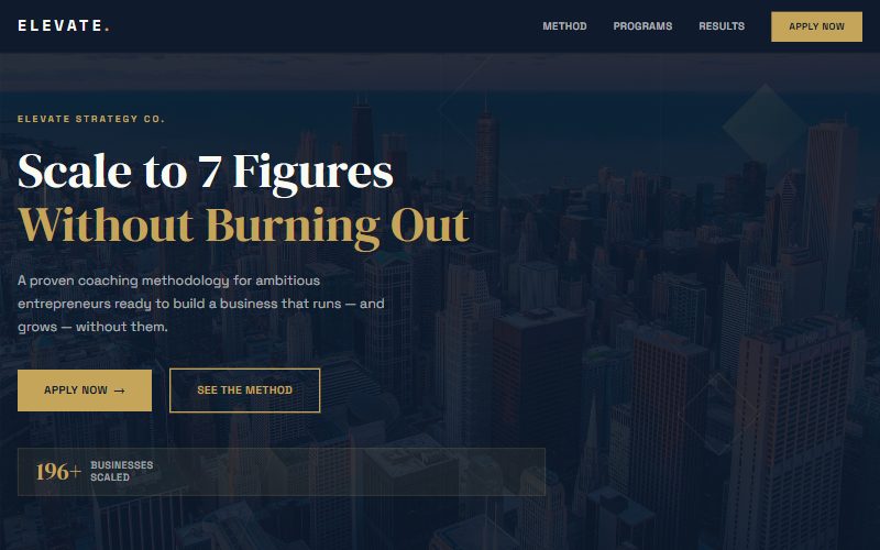 Elevate Strategy Co. homepage