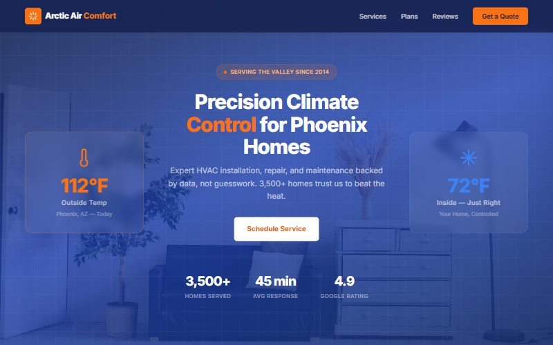 Arctic Air Comfort homepage
