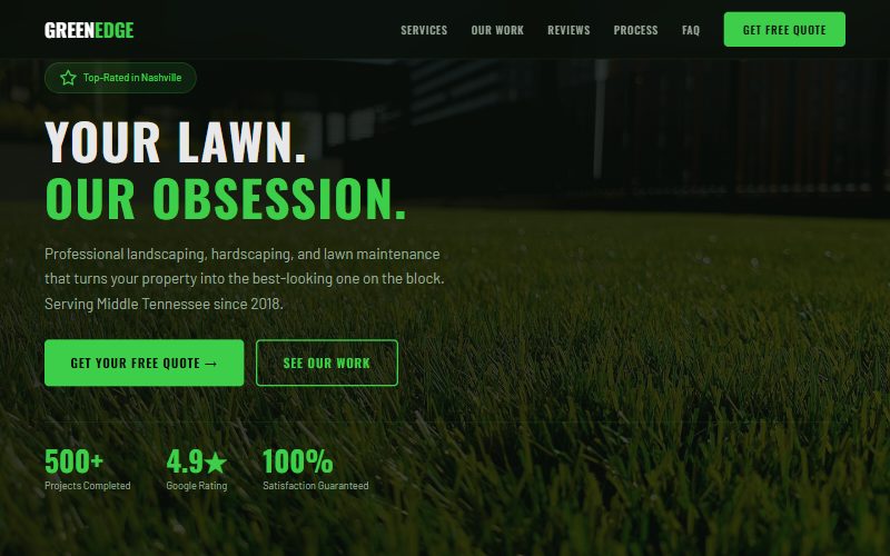 GreenEdge Landscaping homepage